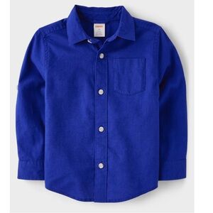 Gymboree toddler boy Linen-Blend Button Up Shirt - Blue size 4t